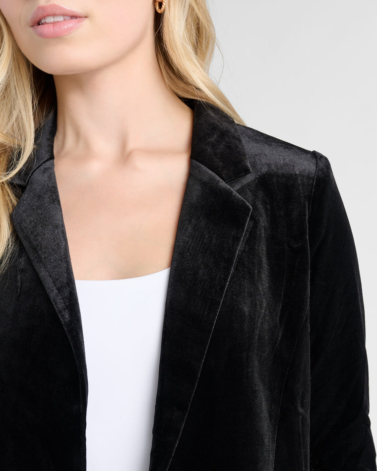 Black $|& Skies Are Blue Velvet Blazer - SOF Detail