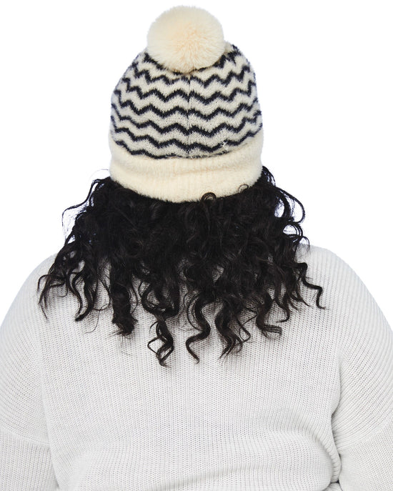 Ivory $|& Fame Accessories Stripe Beanie - SOF Back