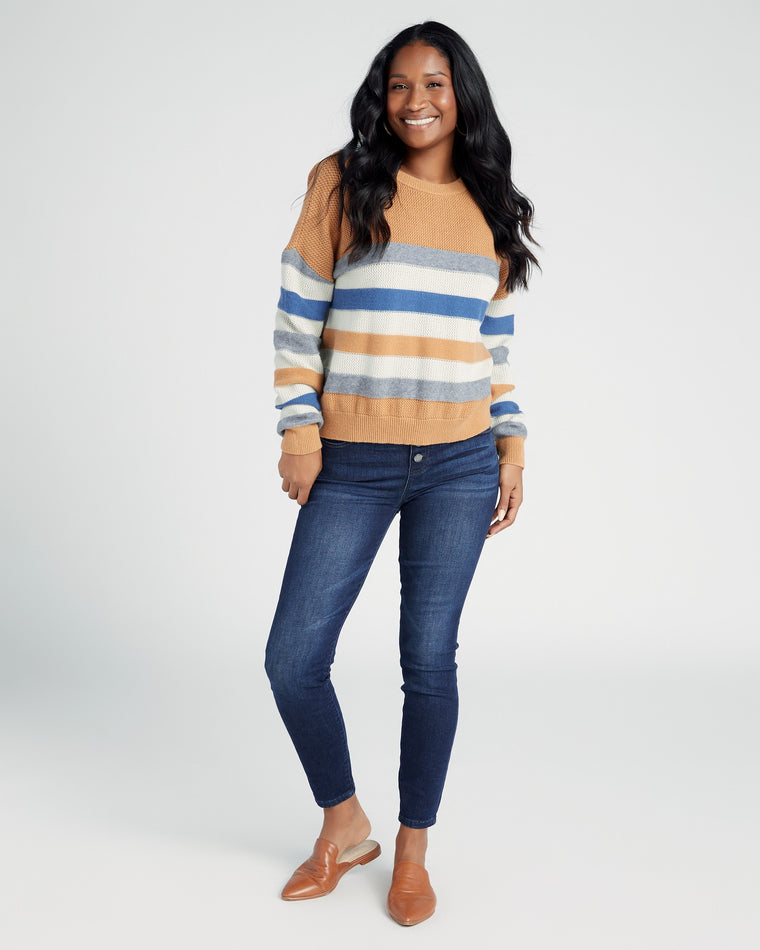 Blue Multi $|& ACOA Multi Color Stripe Sweater - SOF Full Front