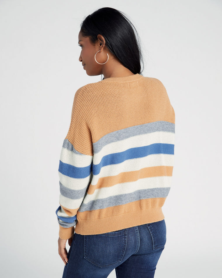 Blue Multi $|& ACOA Multi Color Stripe Sweater - SOF Back