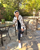 Oatmeal Leopard $|& B Collection by Bobeau Animal Popcorn Cardigan - UGC On Fig