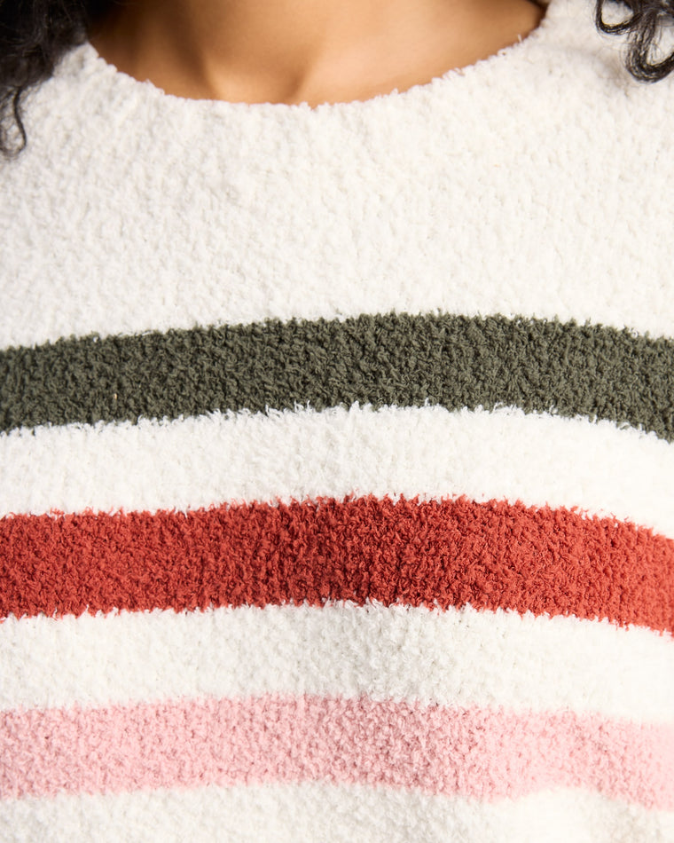 Cream Multi $|& Lush Fuzzy Stripe Sweater - SOF Detail