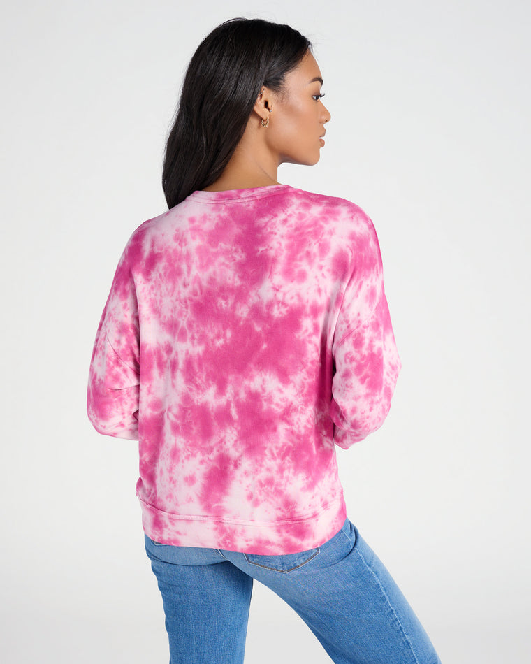 Berry Plum $|& 78&SUNNY Coral Terrace Tie Dye Pocket Crew - SOF Back