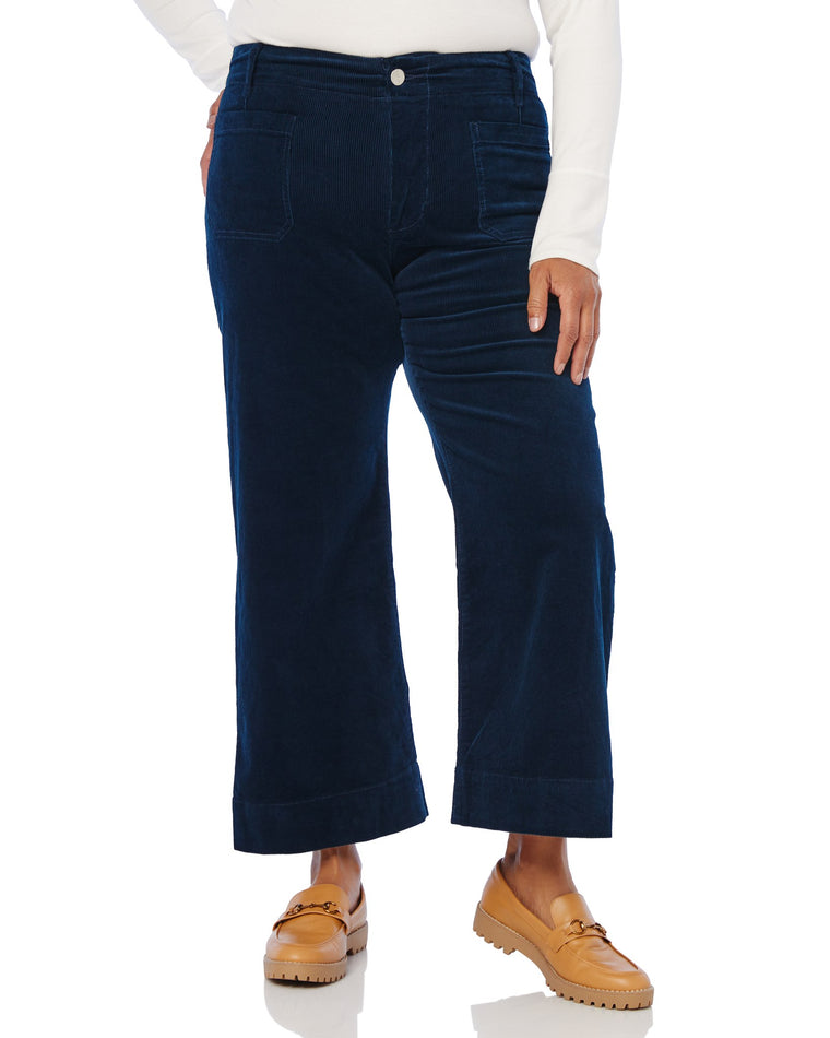 Ensign Blue $|& Lola Jeans Colette High Rise Wide Leg Cord - SOF Front
