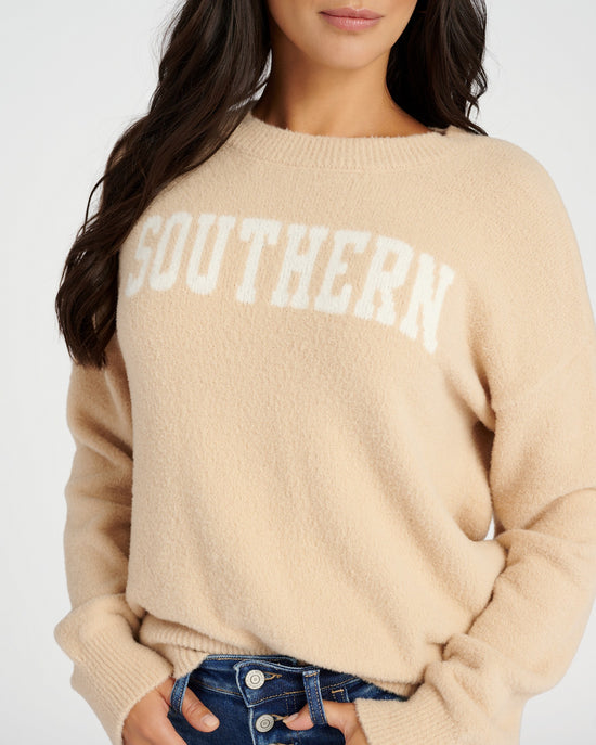 Sand White $|& Thread & Supply Southern Sweater - SOF Detail