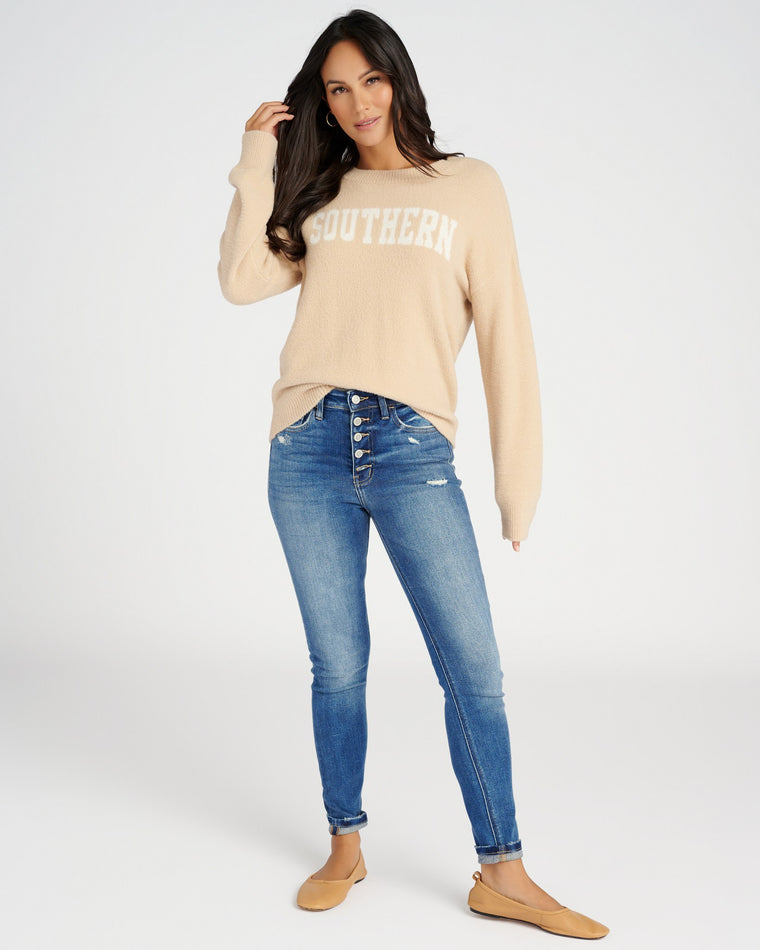 Sand White $|& Thread & Supply Southern Sweater - SOF Full Front