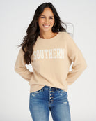 Sand White $|& Thread & Supply Southern Sweater - SOF Front