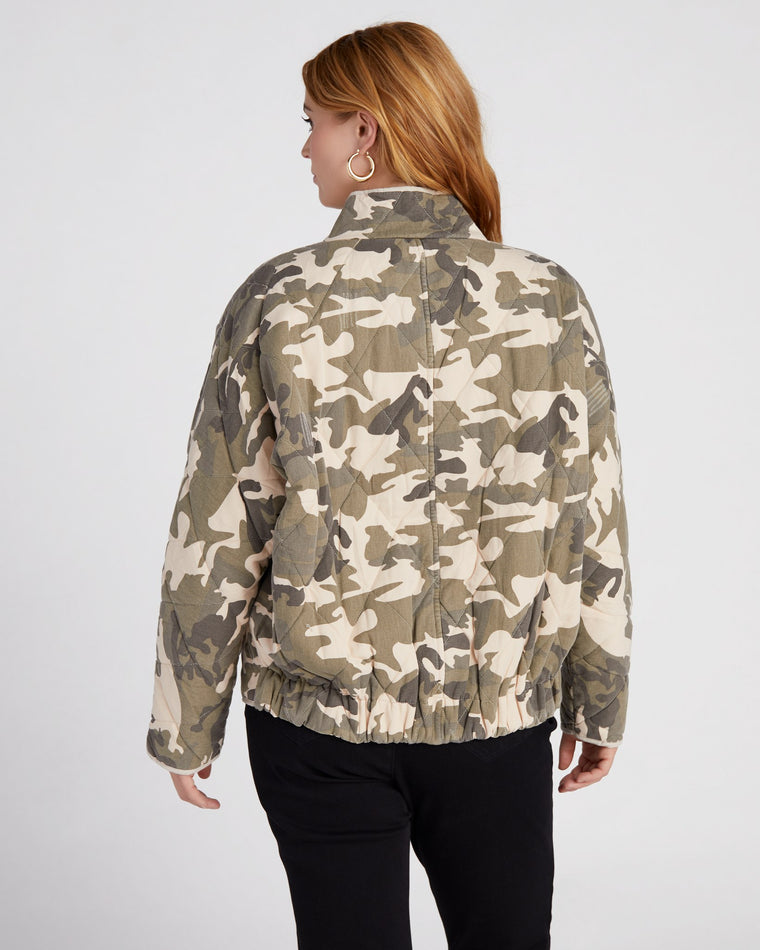 Camo Cream $|& Oddi Quilted Front Zip Jacket - SOF Back