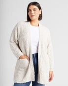 Cream $|& Bobeau Two Pocket Popcorn Cardigan - SOF Front