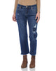 Patched Kennedy Cropped Straight Leg Jeans