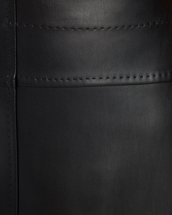 Black $|& Max Studio Vegan Leather Skirt - SOF Detail