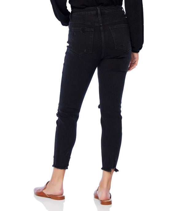 Black $|& Ceros Jeans High Rise Button Fly Skinny - SOF Back