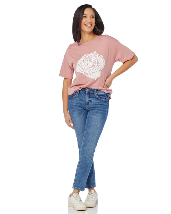 Dusty Rose $|& DEX Graphic Tee - SOF Full Front
