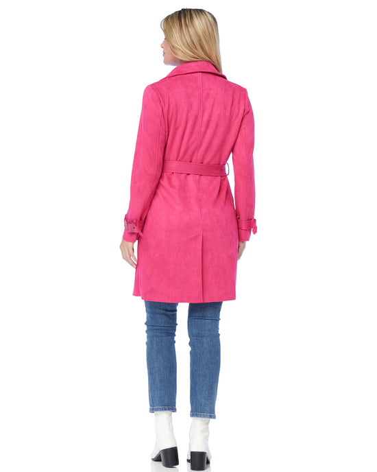 Hot Pink $|& Coalition Faux Suede Belted Coat - SOF Back