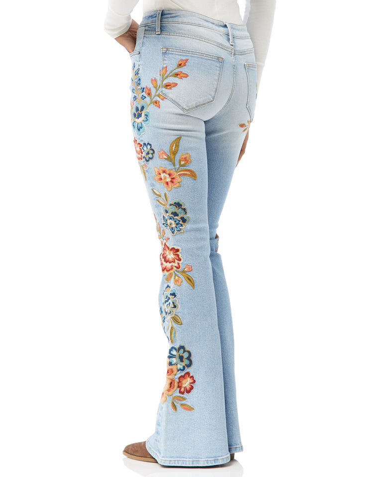 Embroidered Farrah Flare Jeans
