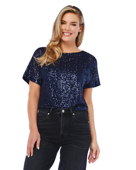 Sequined Batwing Sleeve Top