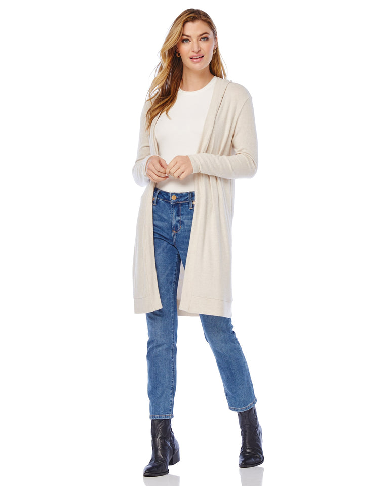 Brushed Hacci Hooded Cardigan