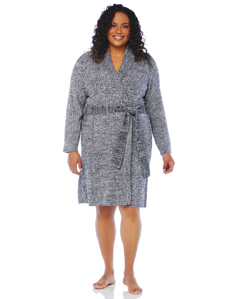 Marshmallow Ribbed Robe in Plus