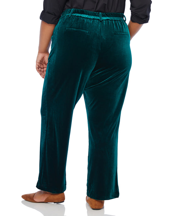 Hunter Green Green $|& Skies Are Blue Wide Leg Velvet Pants - SOF Back