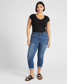 Blue $|& Democracy Absolution Cuffed Ankle Skimmer Jeans - SOF Full Front
