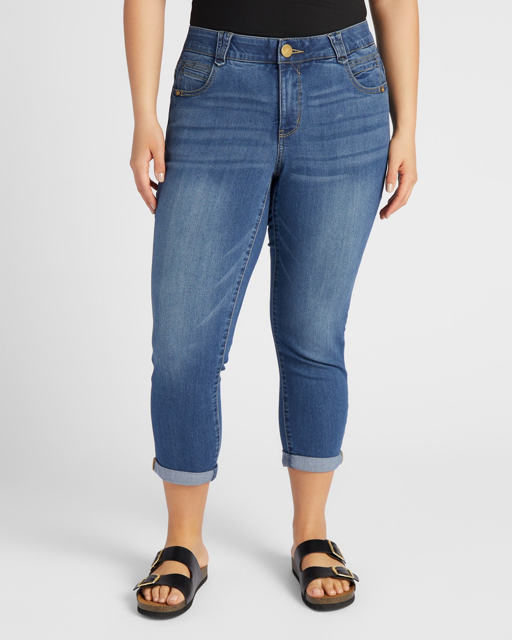 Blue $|& Democracy Absolution Cuffed Ankle Skimmer Jeans - SOF Front