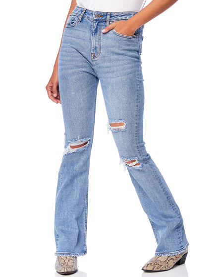 Distressed Hendrix High Rise Flare Jeans