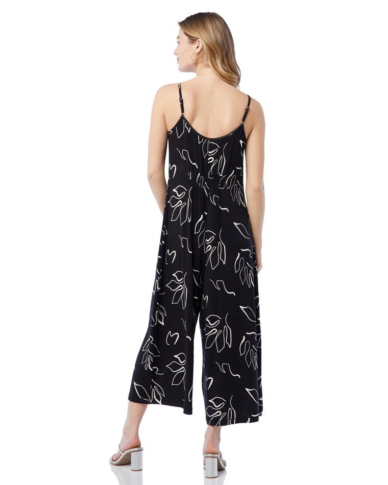Black Black/White $|& Z Supply Summerland Abstract Jumpsuit - SOF Back