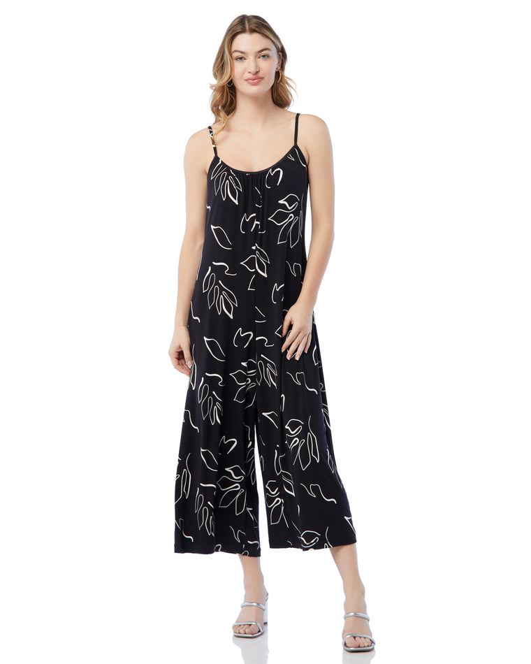 Black Black/White $|& Z Supply Summerland Abstract Jumpsuit - SOF Front