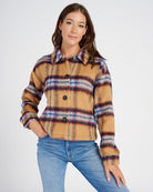Caramel $|& Mystree Plaid Jacket - SOF Front