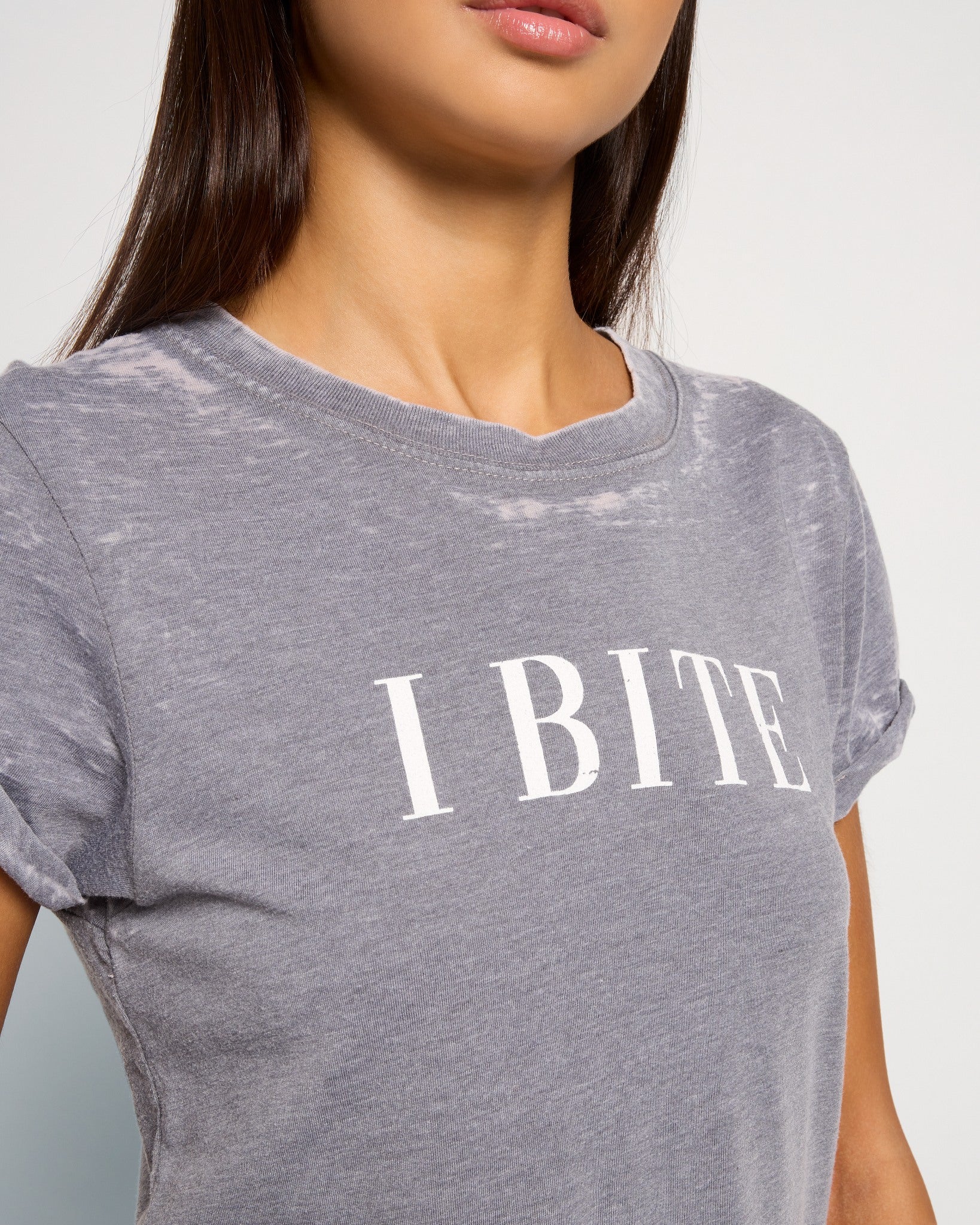 Steel Grey $|& Recycled Karma I Bite Short Sleeve Burnout Tee - SOF Full Front