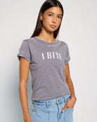 Steel Grey $|& Recycled Karma I Bite Short Sleeve Burnout Tee - SOF Front