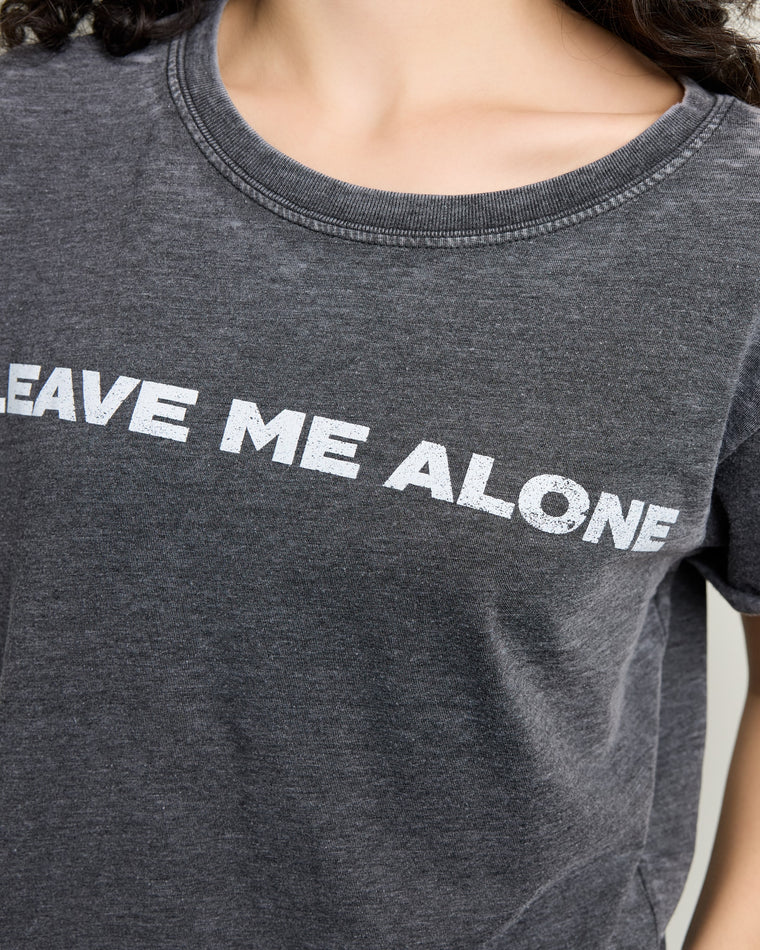 Black $|& Recycled Karma Leave Me Alone Burnout Tee - SOF Full Front