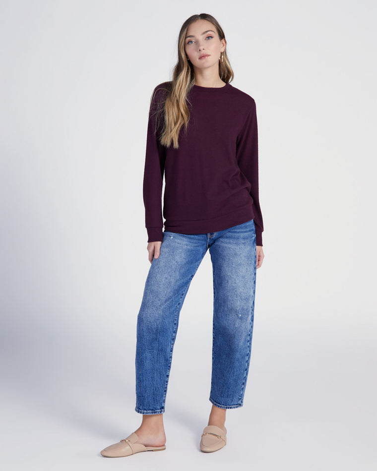 Rasin $|& Loveappella Brushed Crew Neck  Pullover - SOF Full Front