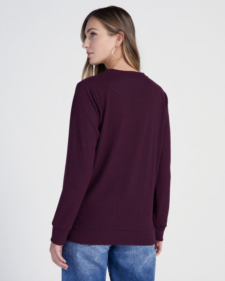 Rasin $|& Loveappella Brushed Crew Neck  Pullover - SOF Back