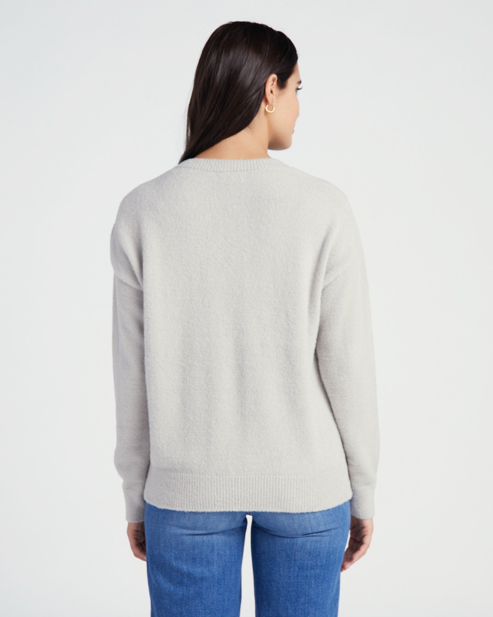 Grey/White $|& Thread & Supply Michigan Sweater - SOF Back