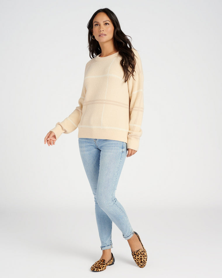 Vanilla Plaid Ivory $|& Thread & Supply Elysian Plaid Sweater - SOF Full Front