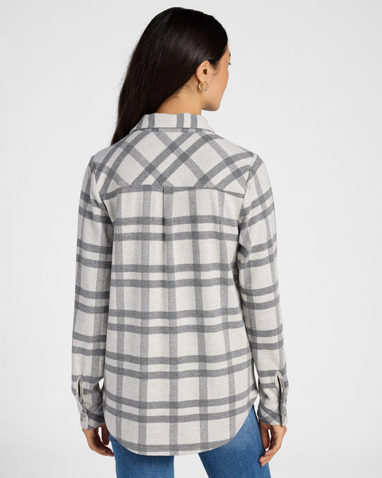 Grey/Ivory Plaid Heather Grey $|& Thread & Supply Lewis Plaid Shirt - SOF Back