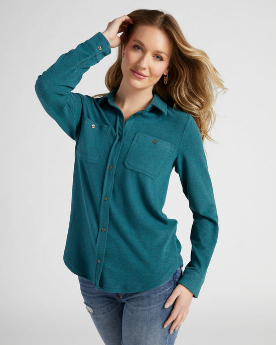 Reflecting Pond Turquoise $|& Thread & Supply Lewis Shirt - SOF Front