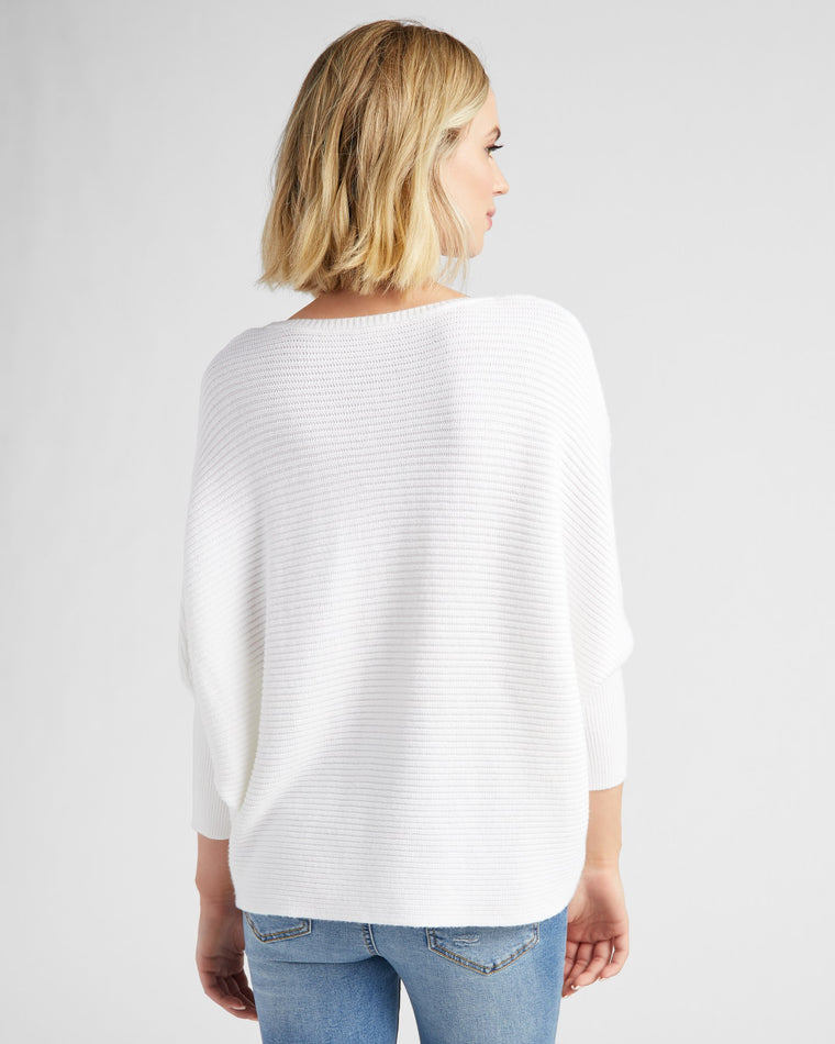 Off White $|& Hem & Thread Oversize Dolman Sleeve Sweater - SOF Back