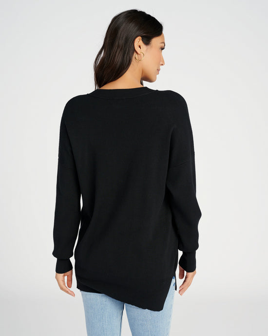 Black Black $|& Hem & Thread "CHEERS" Oversized Pullover - SOF Back
