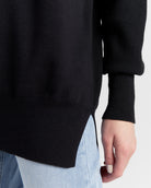 Black $|& Hem & Thread "CHEERS" Oversized Pullover - SOF Detail