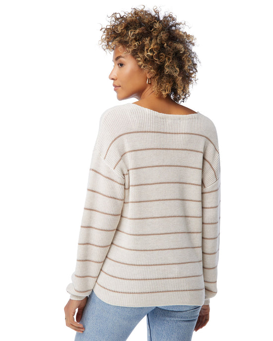 Oatmeal Stripe Oatmeal $|& Gentle Fawn Striped Tucker Sweater - SOF Back