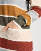 Olive/Oatmeal $|& Staccato Open Front Colorblock Cardigan - SOF Detail