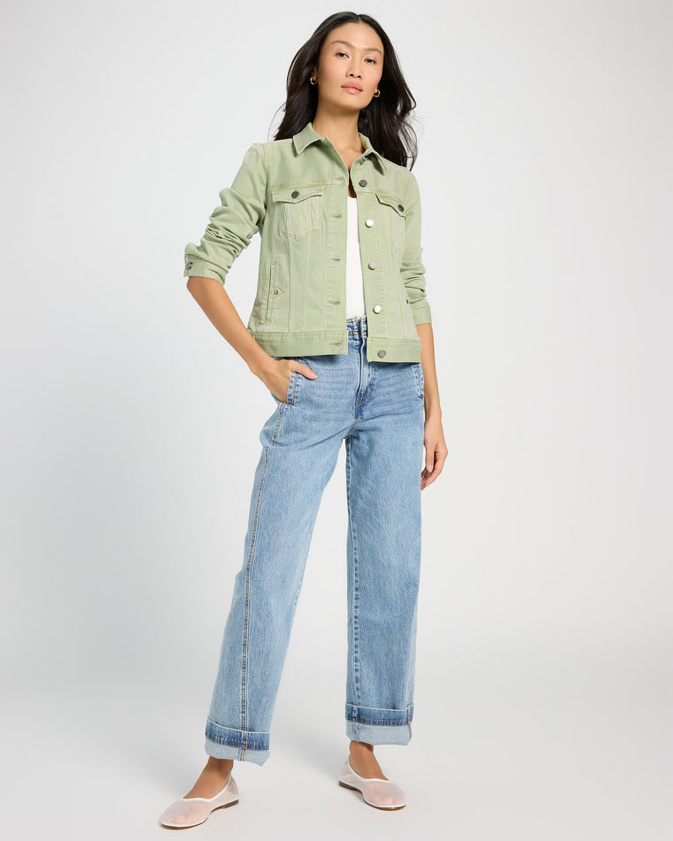 Spanish Moss Olive $|& Liverpool Classic Denim Jacket - UGC On Fig