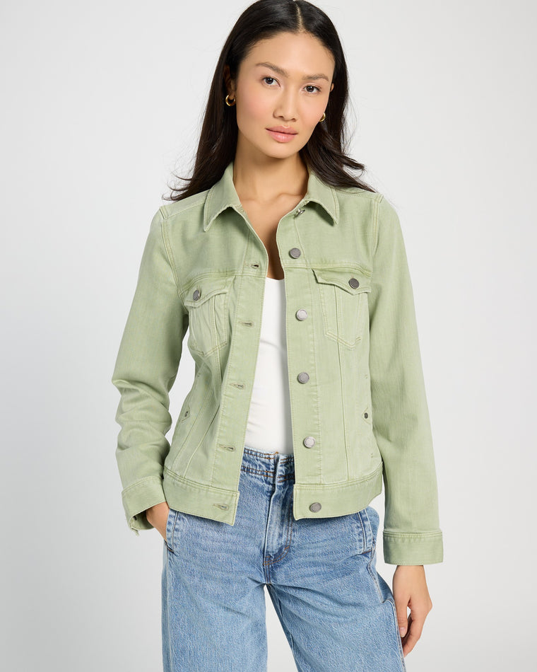 Spanish Moss Olive $|& Liverpool Classic Denim Jacket - SOF Front