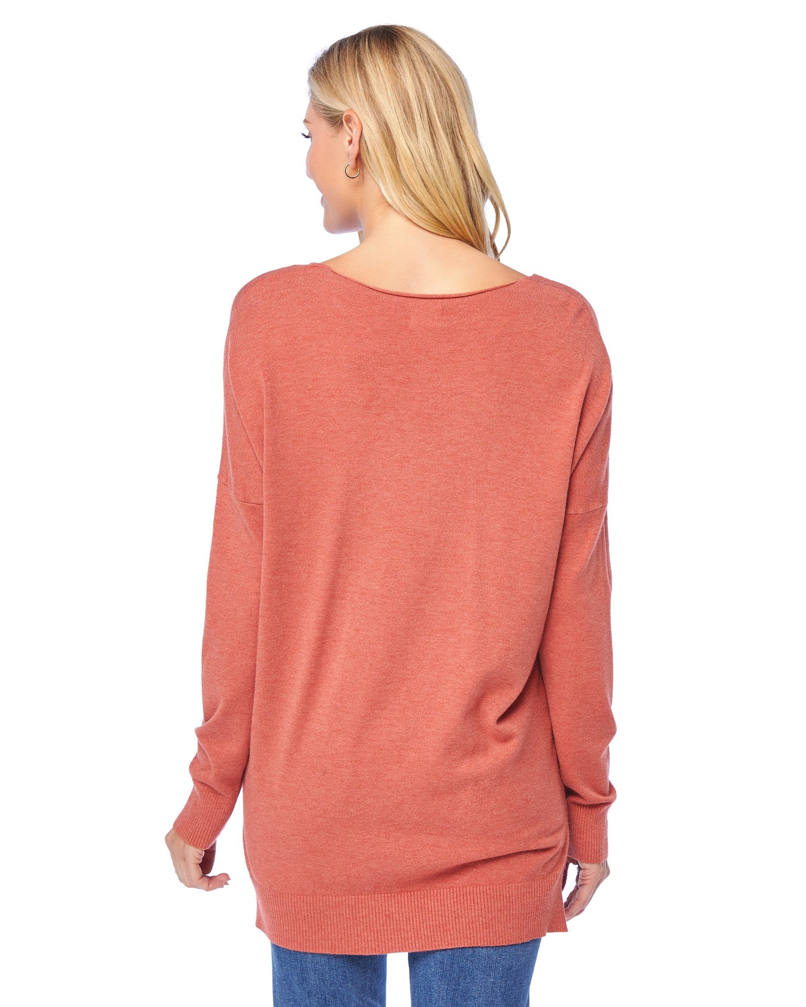 H. Redwood $|& Dreamers Front Seam V-Neck Sweater - SOF Back