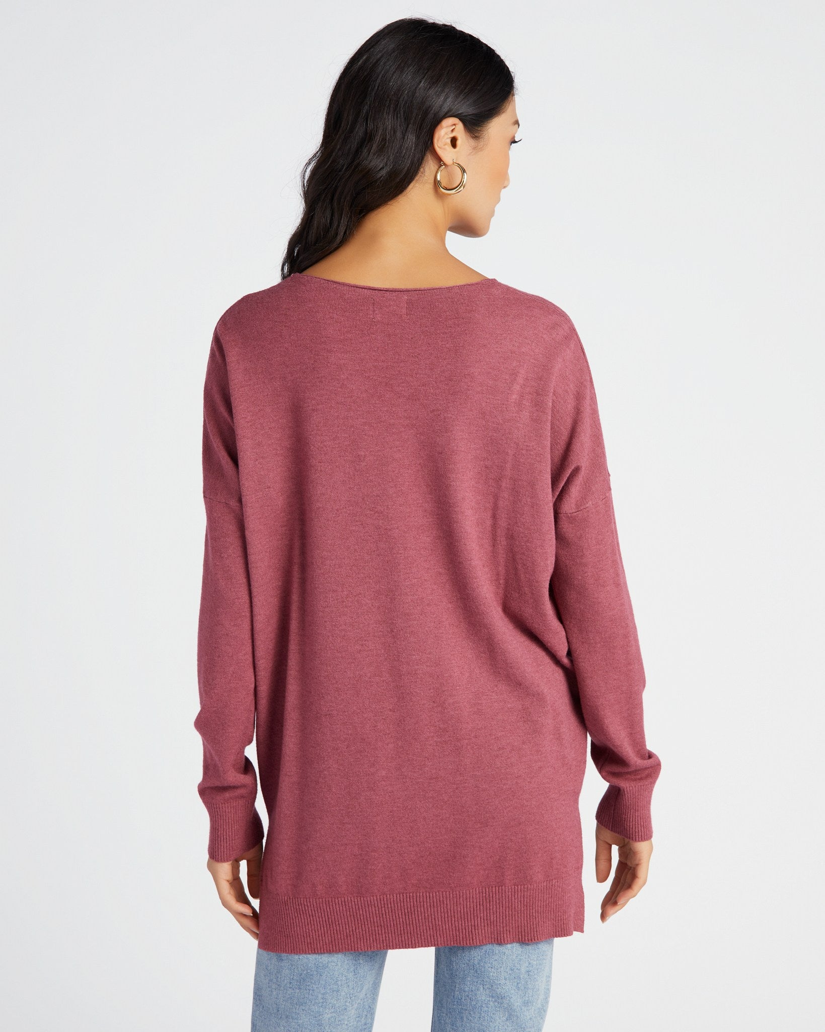 H. Wisteria $|& Dreamers Front Seam V-Neck Sweater - SOF Back