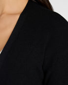 Black $|& Tea N Rose Soft Touch Sweater Cardigan - SOF Detail