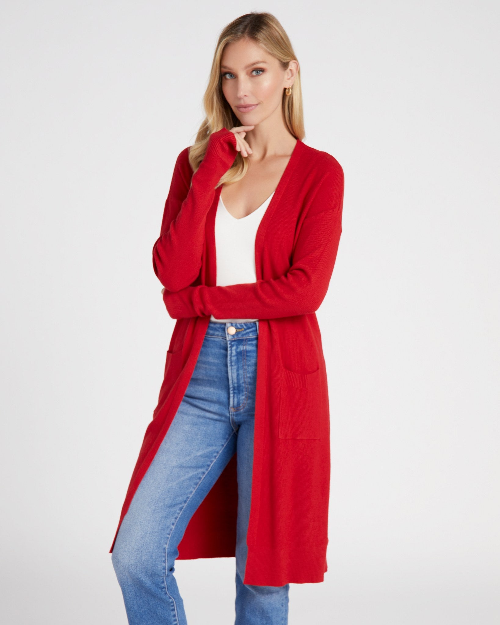 Garnet $|& Tea N Rose Soft Touch Sweater Cardigan - SOF Front