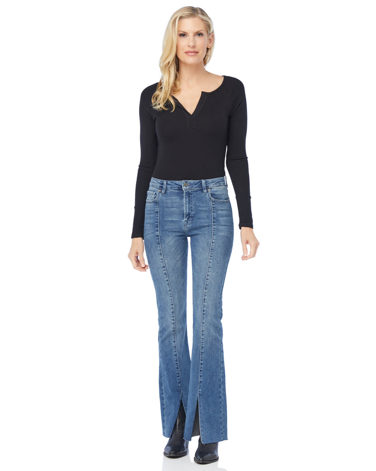 The Happi Front Seam Flare Jeans